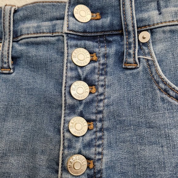 MADEWELL High rise denim shorts distressed button fly sz 25 - Picture 4 of 6